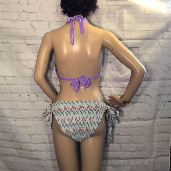 Tori Praver Seafoam Pastel Zigzag Bikini Bottoms New With Tags XL - Picture 7 of 9